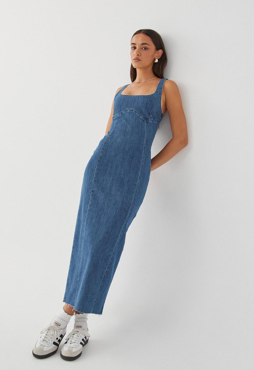Supré  - Andie Denim Maxi Dress - Stella Blue