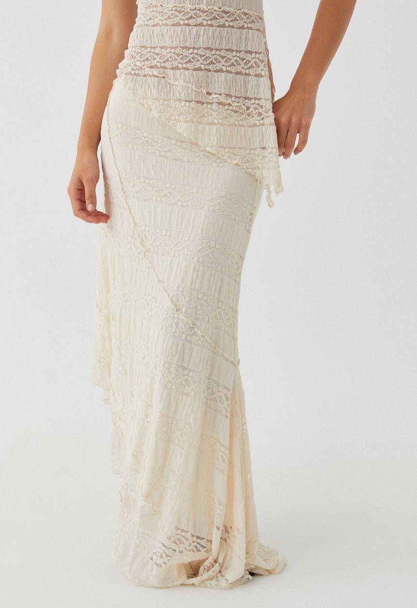 Supré  - Charlie Asymmetrical Textured Skirt - Natural