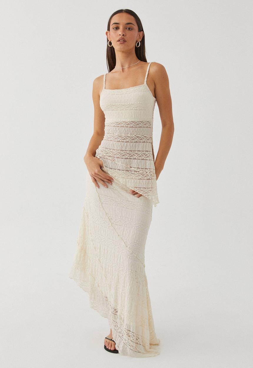Supré  - Charlie Asymmetrical Textured Skirt - Natural