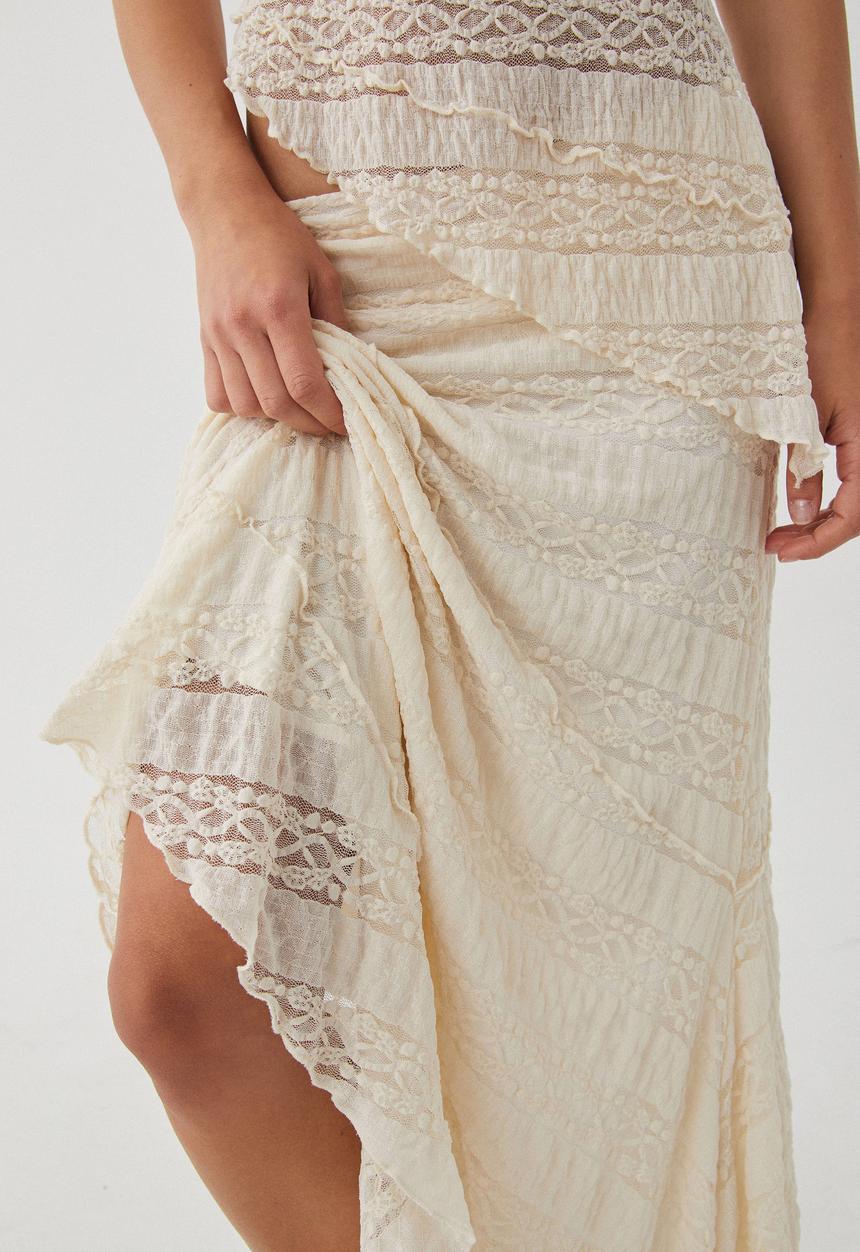 Supré  - Charlie Asymmetrical Textured Skirt - Natural