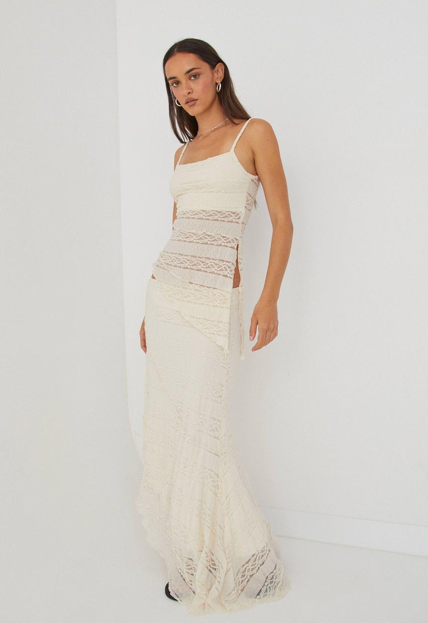 Supré  - Charlie Asymmetrical Textured Skirt - Natural