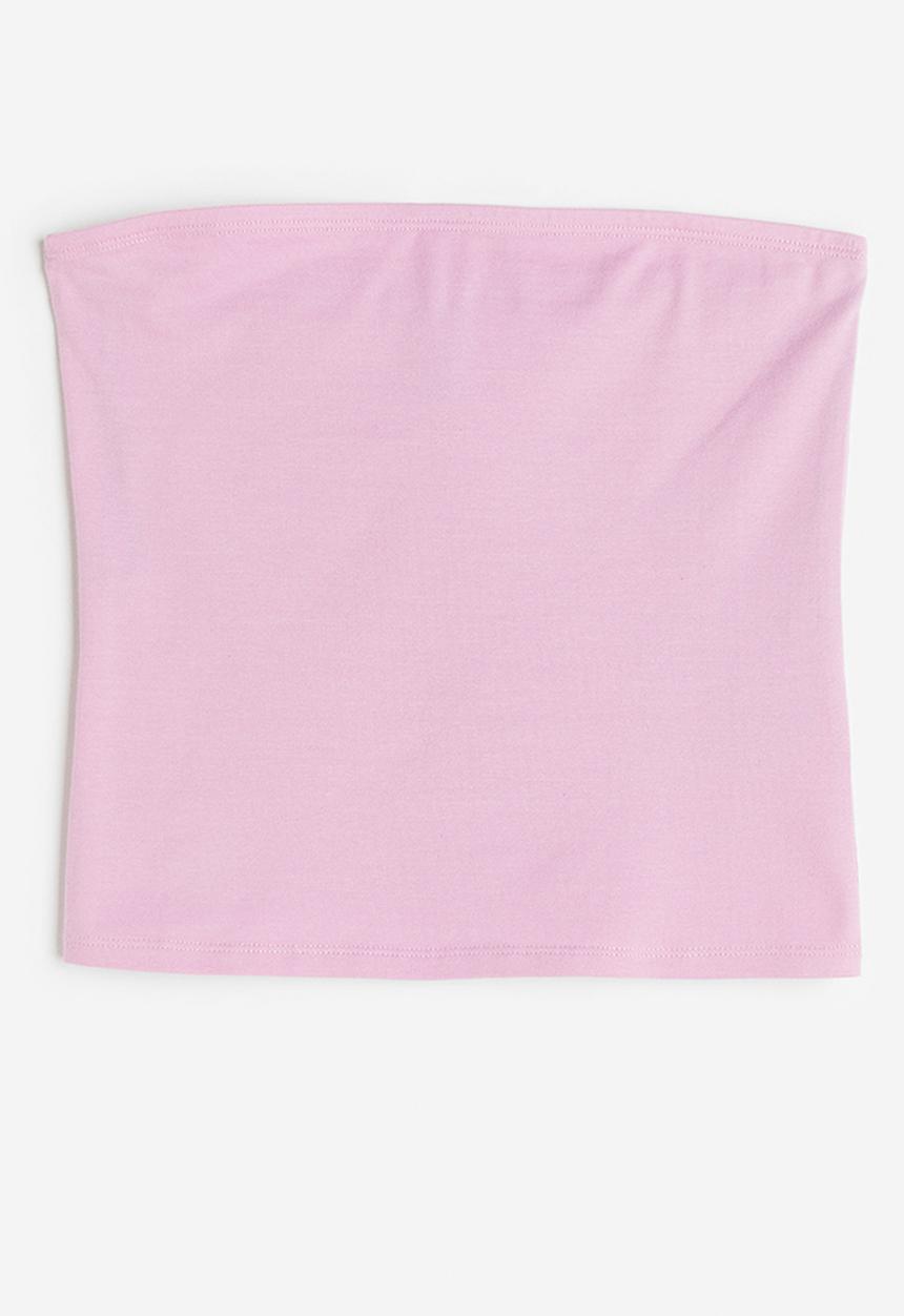 H&M - Jersey bandeau top - light pink