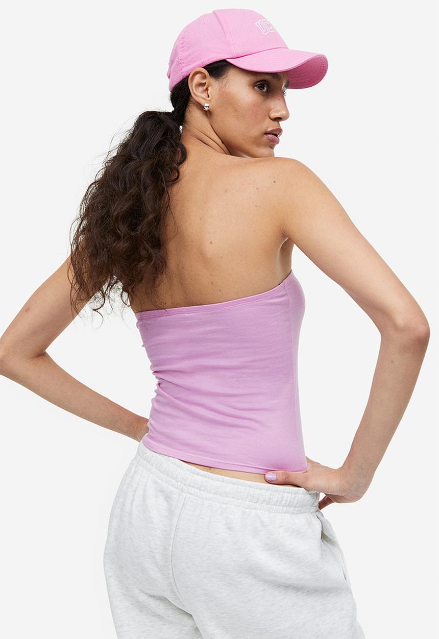 H&M - Jersey bandeau top - light pink