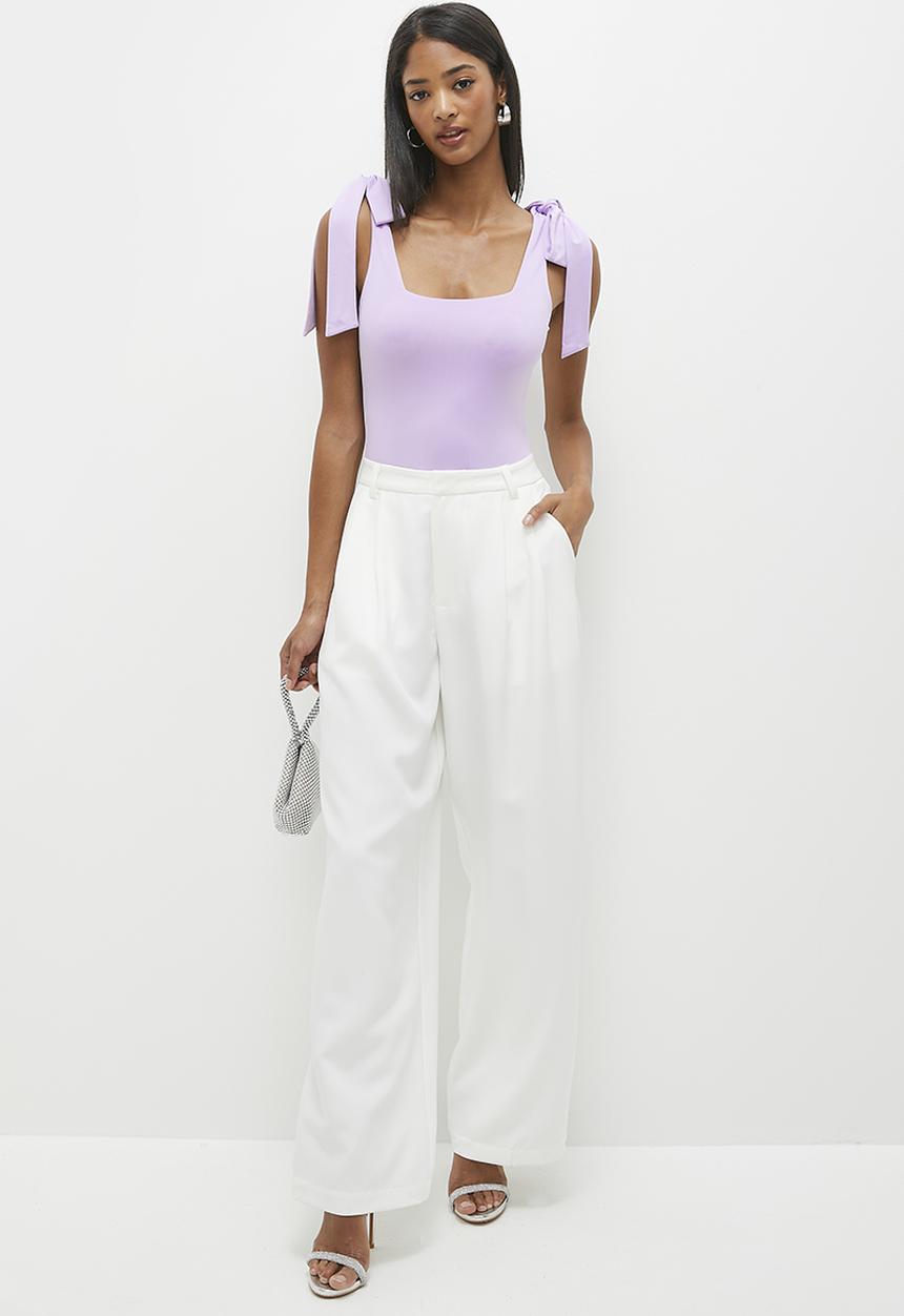 MILLA - Easy shoulder tie bodysuit - lilac