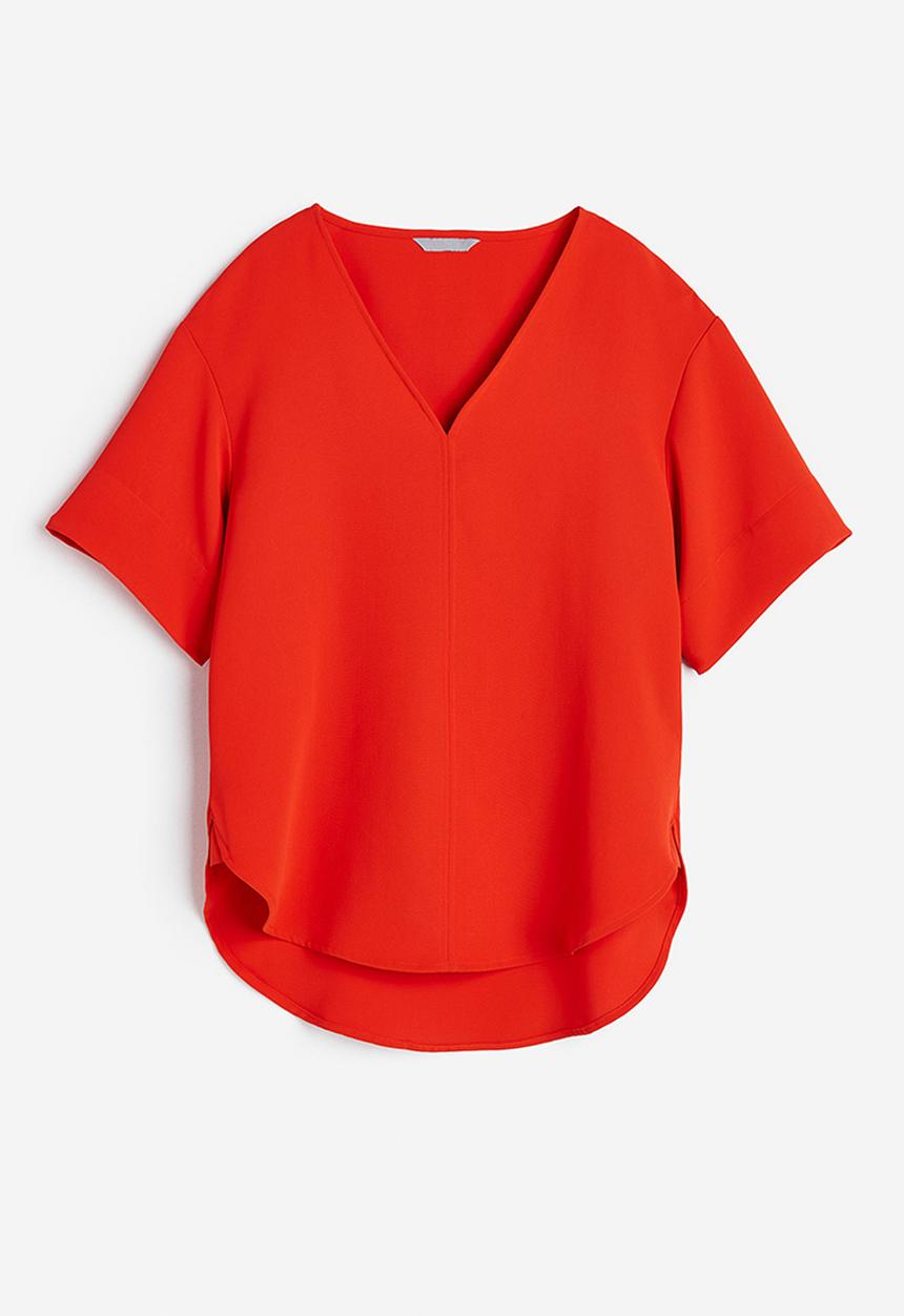 H&M - V-neck top - red