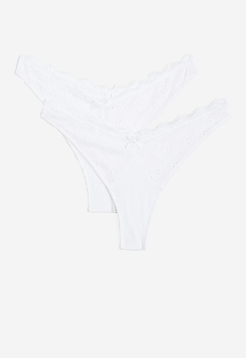 H&M - 2 Pack brazilian briefs - white