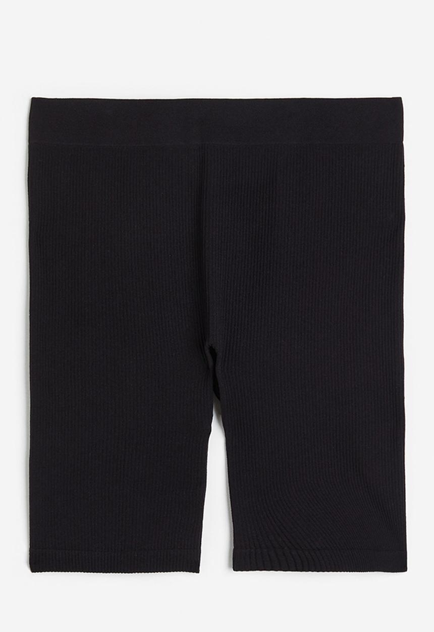 H&M - Ribbed seamless cycling shorts - black
