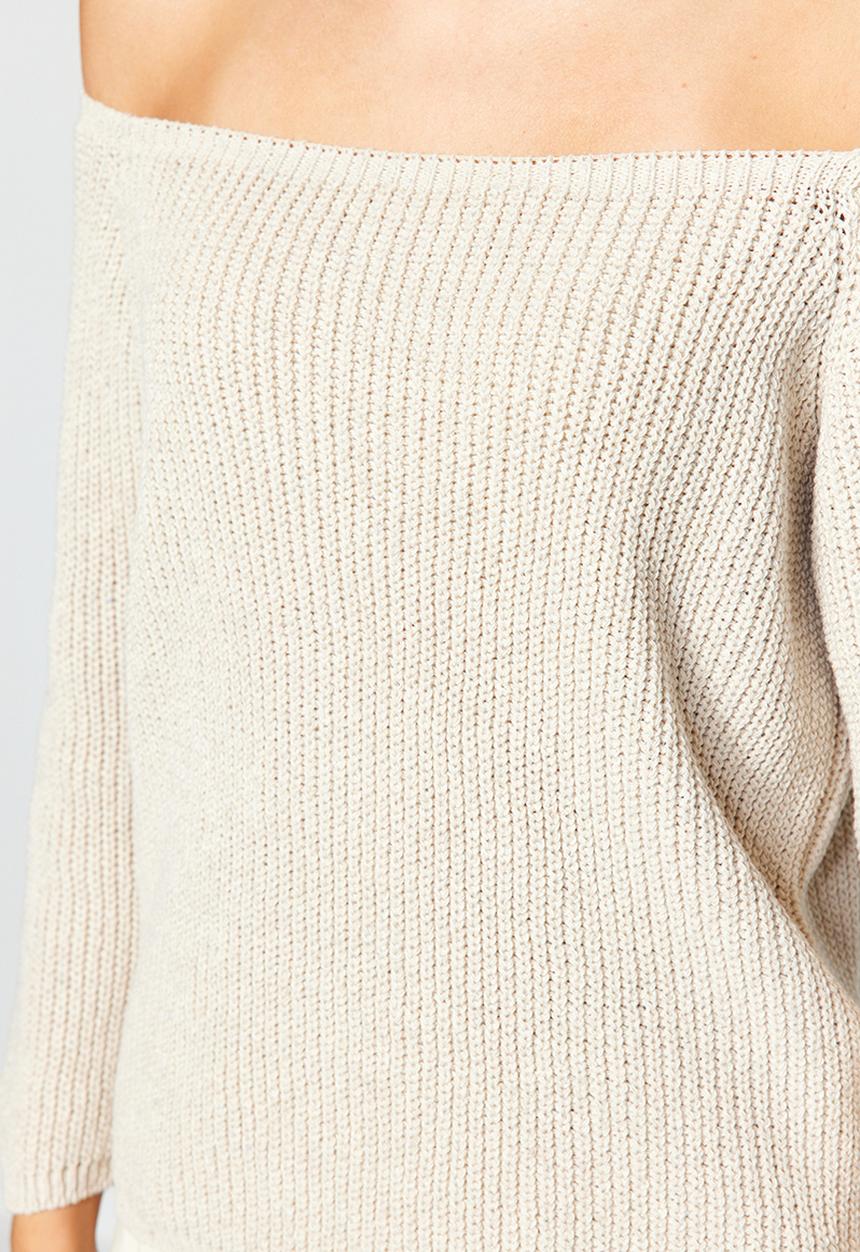 Trendyol - Carmen collar sweater - stone