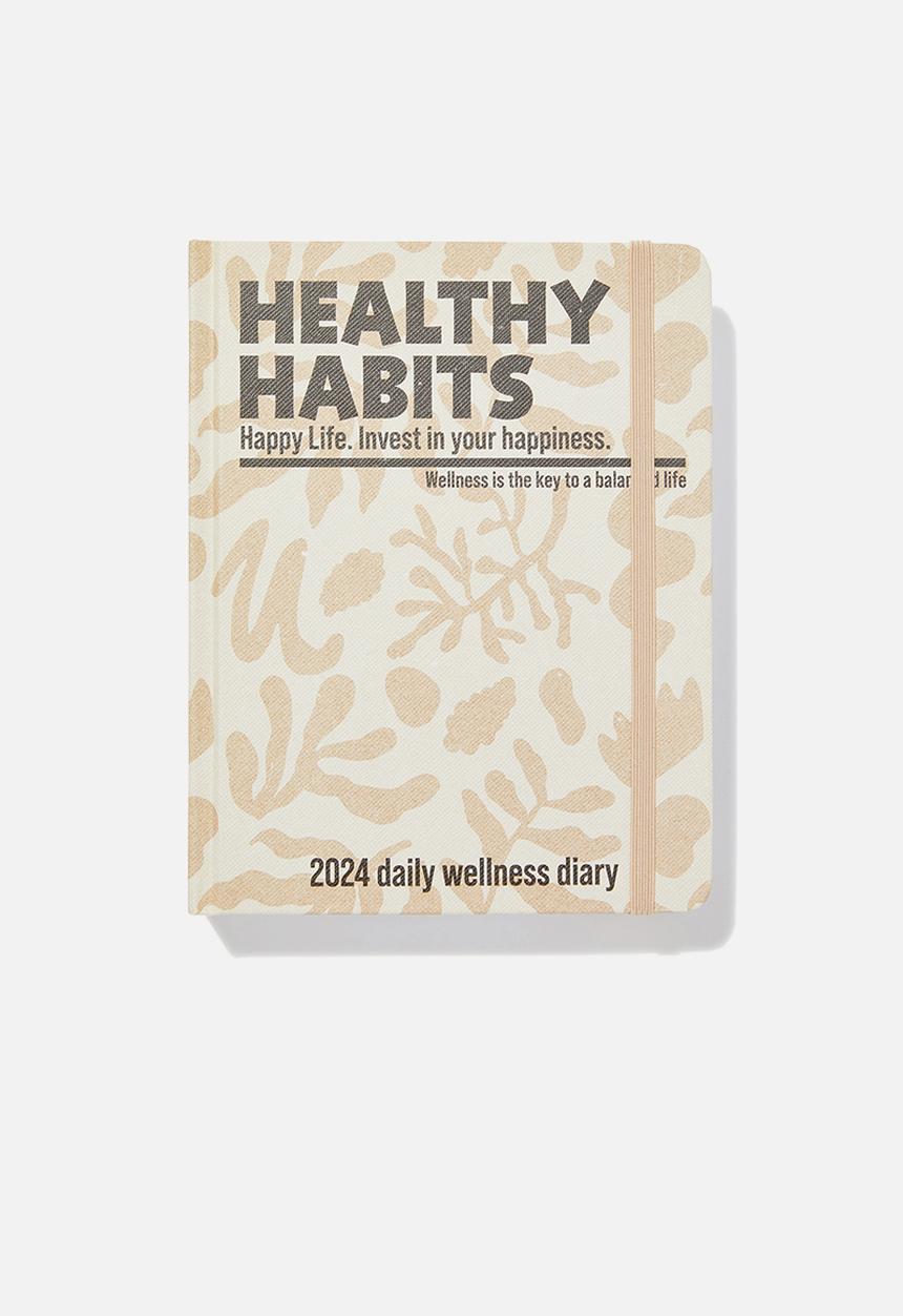 Typo - 2024 small daily wellness diary - latte foliage habits