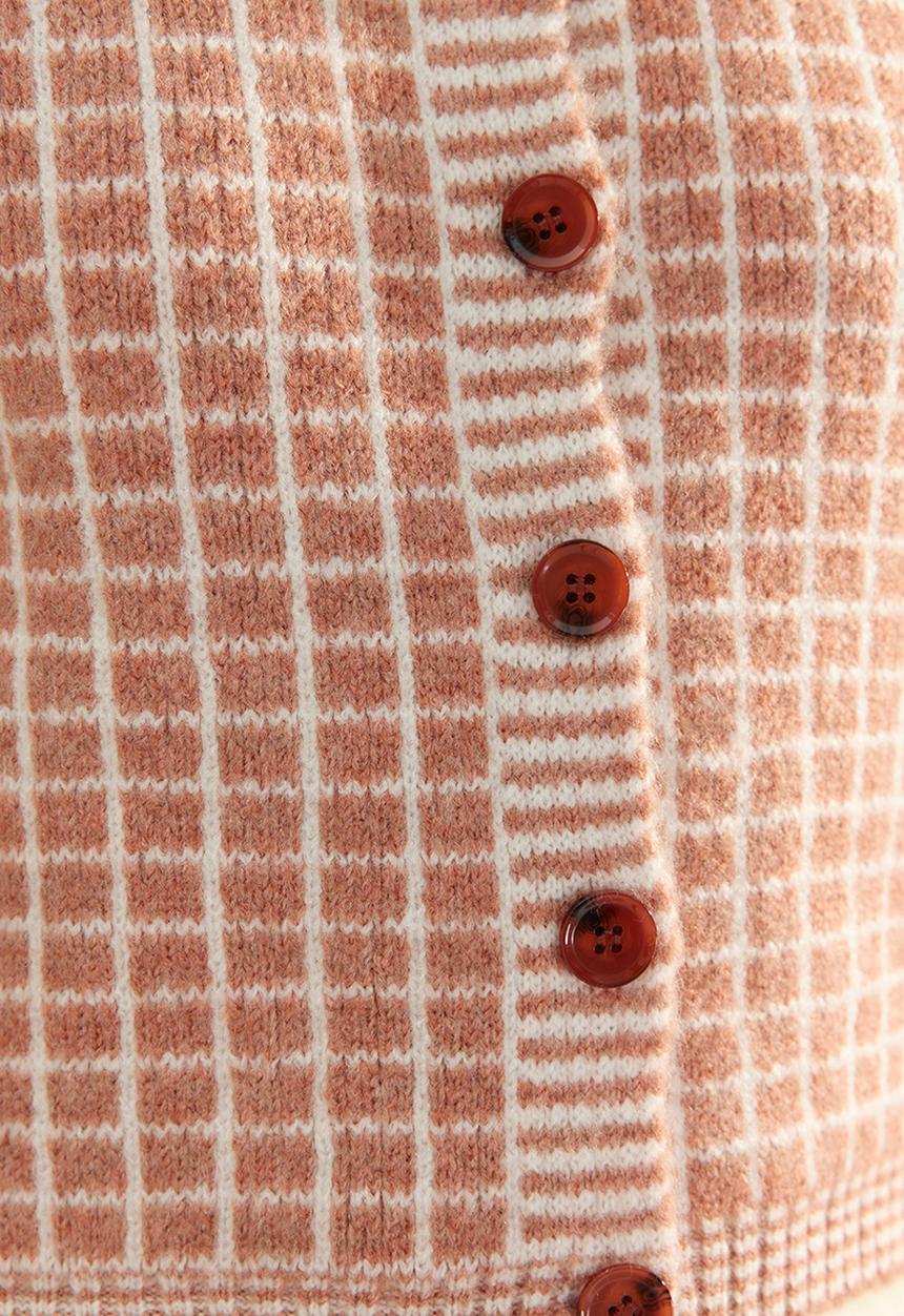 Trendyol - Limited edition patterned cardigan - powder