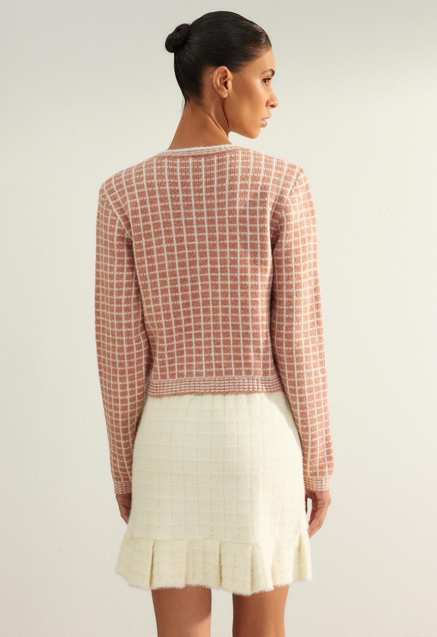 Trendyol - Limited edition patterned cardigan - powder