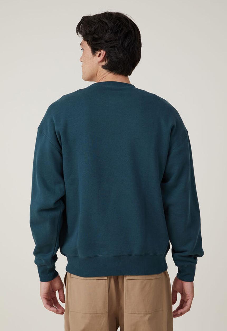 Cotton On - Oversized graphic sweater - deep sea teal / california 
