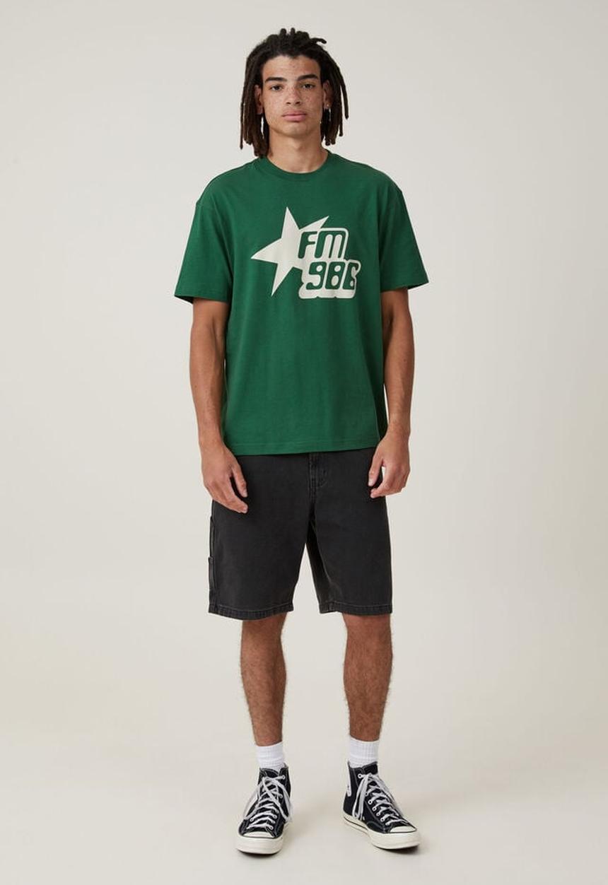 Cotton On - loose fit graphic t-shirt - irish green 