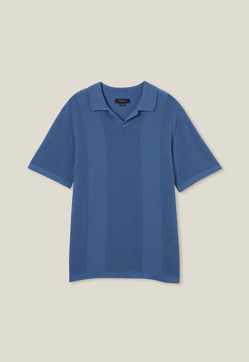 Cotton On - Resort short sleeve polo - pacific blue 