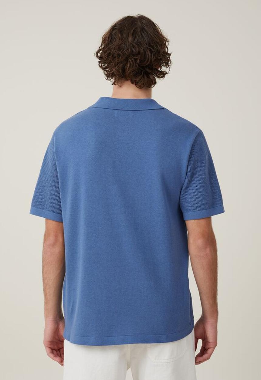 Cotton On - Resort short sleeve polo - pacific blue 