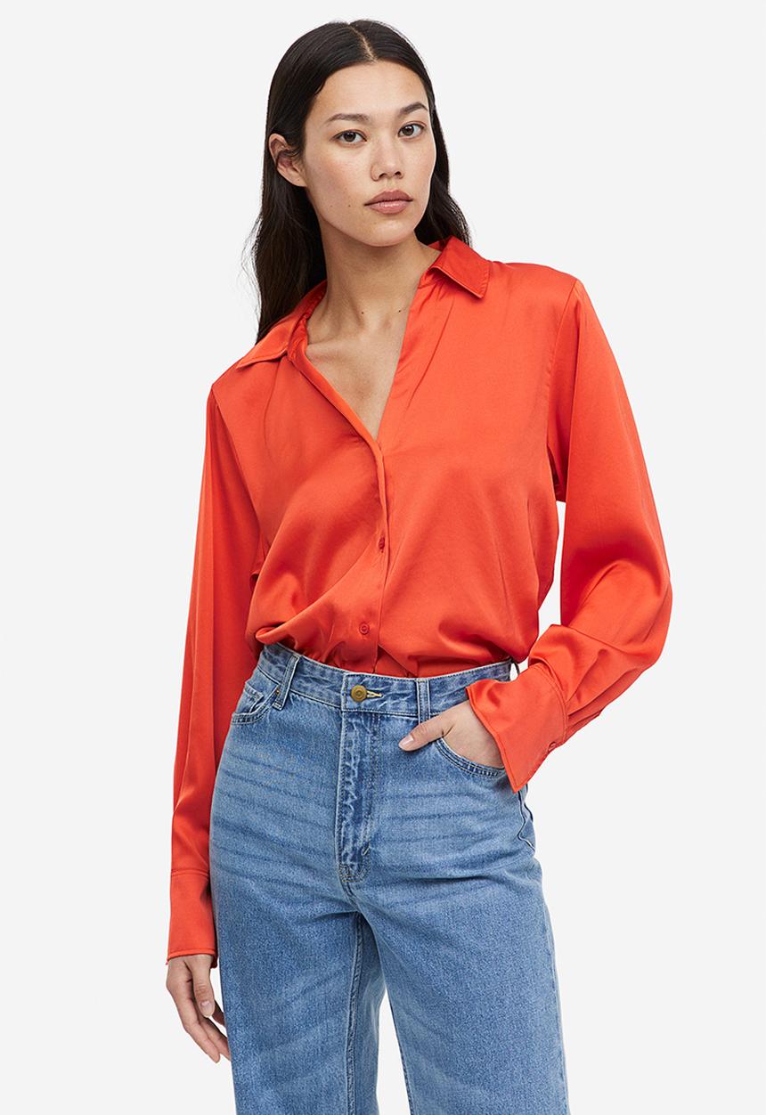 H&M - V-neck blouse - orange