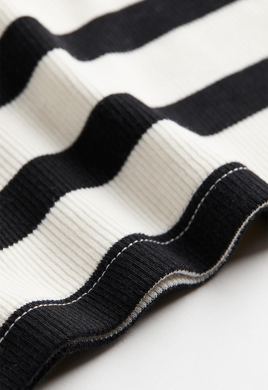 H&M - Ribbed vest top - black & white