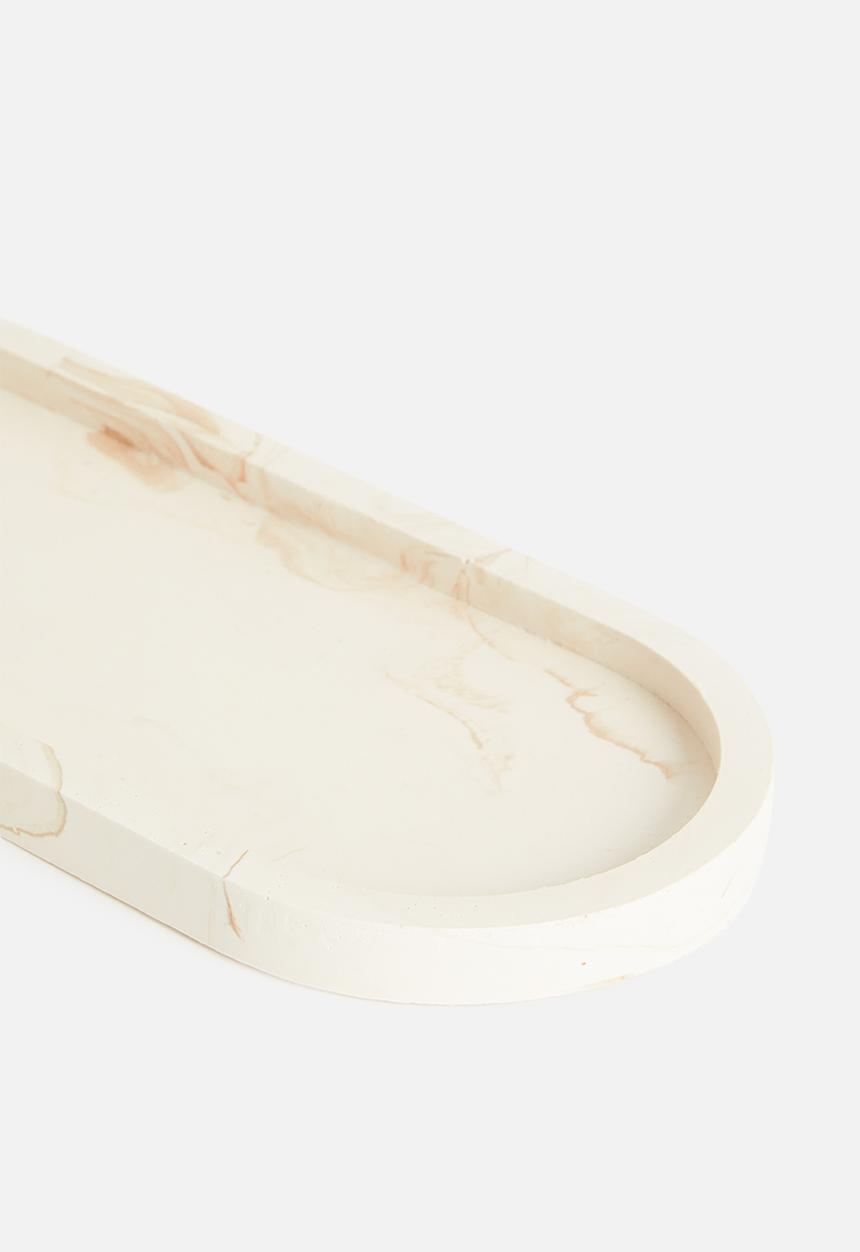 Terrazzo Home - Medium oval serving board - natural marble