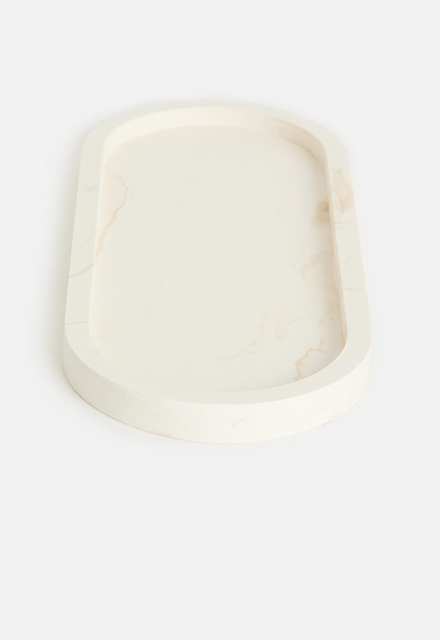 Terrazzo Home - Medium oval serving board - natural marble