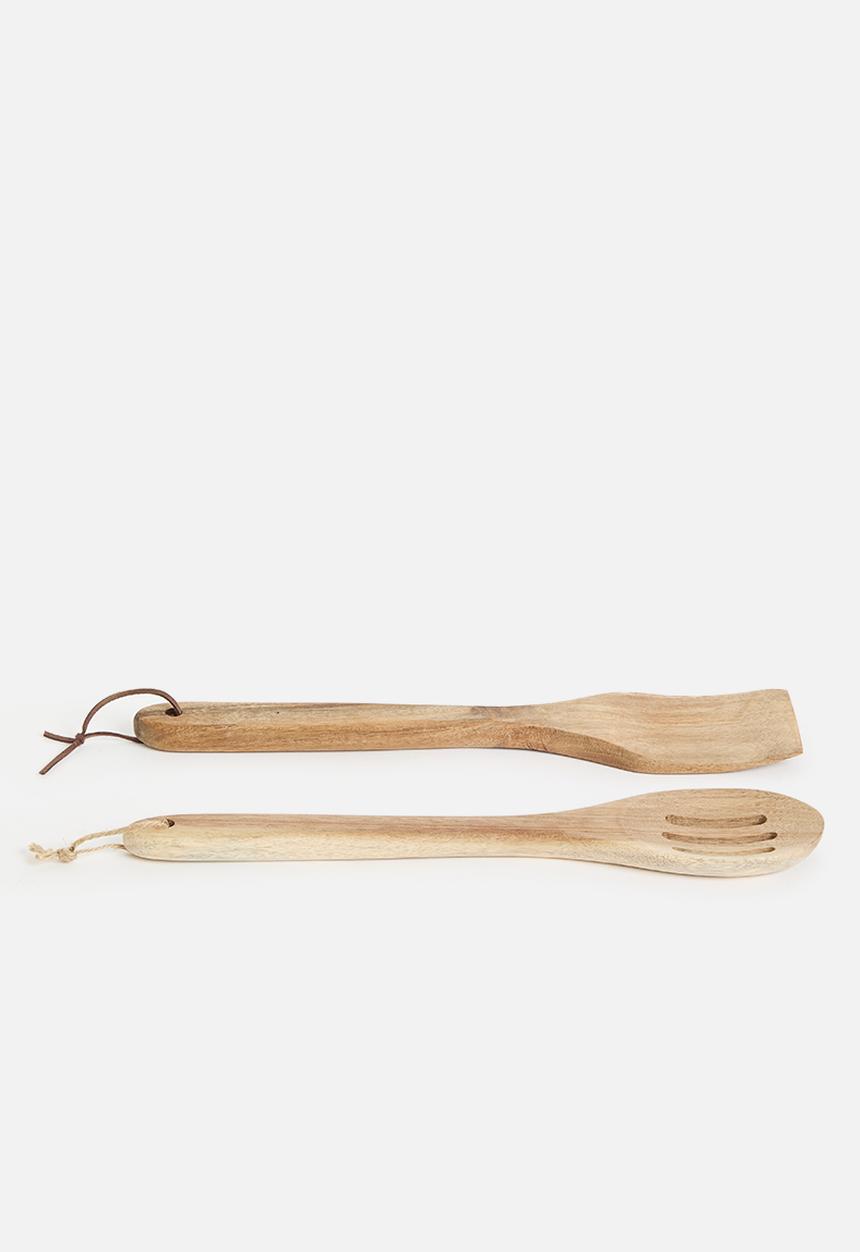 Excellent Houseware - Wooden utensil set of 2 - natural