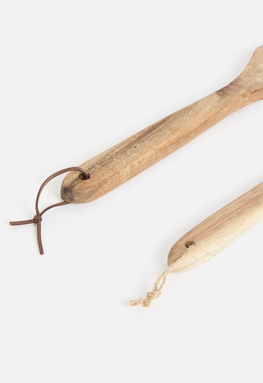 Excellent Houseware - Wooden utensil set of 2 - natural