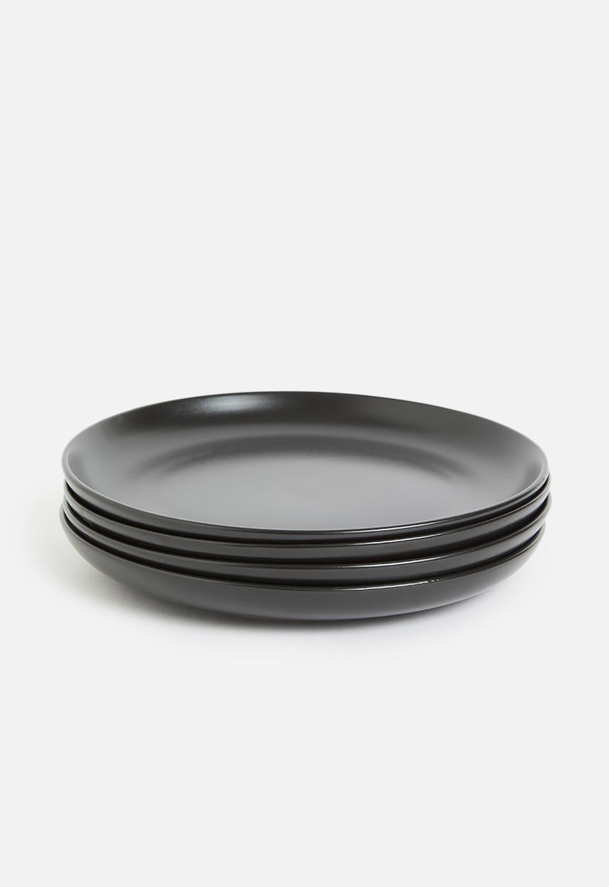 Excellent Houseware - Emble stoneware dinner plate of 4-black