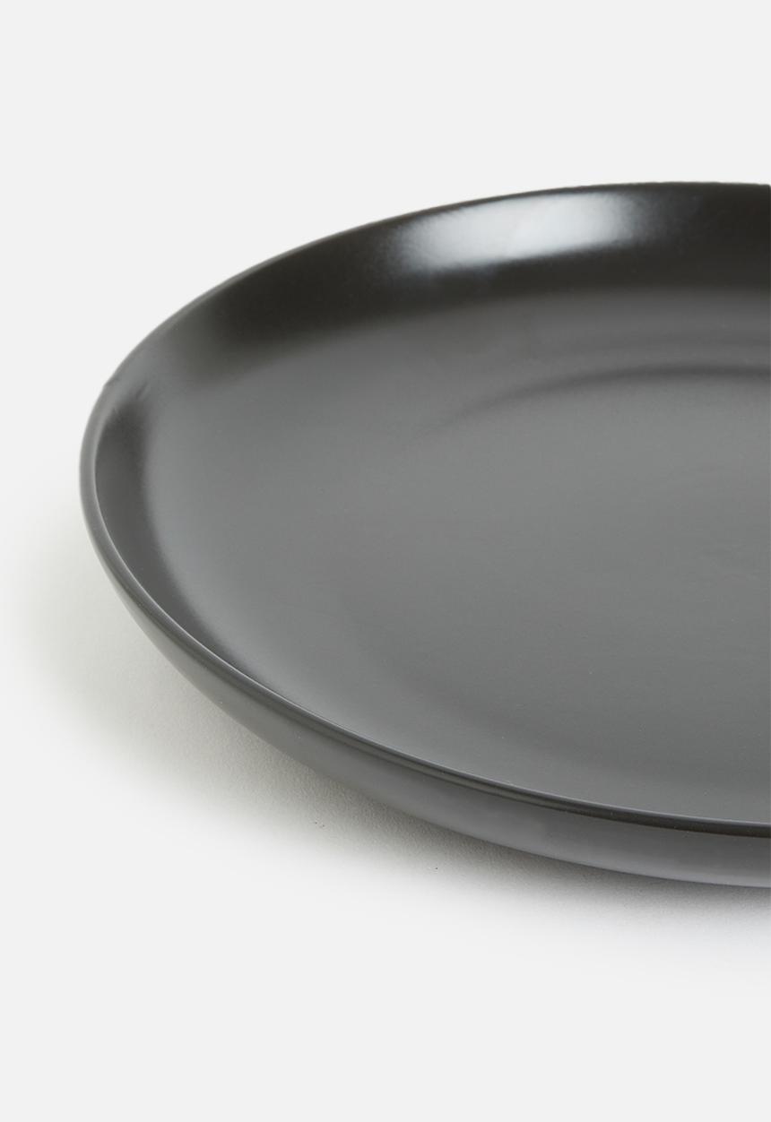 Excellent Houseware - Emble stoneware dinner plate of 4-black