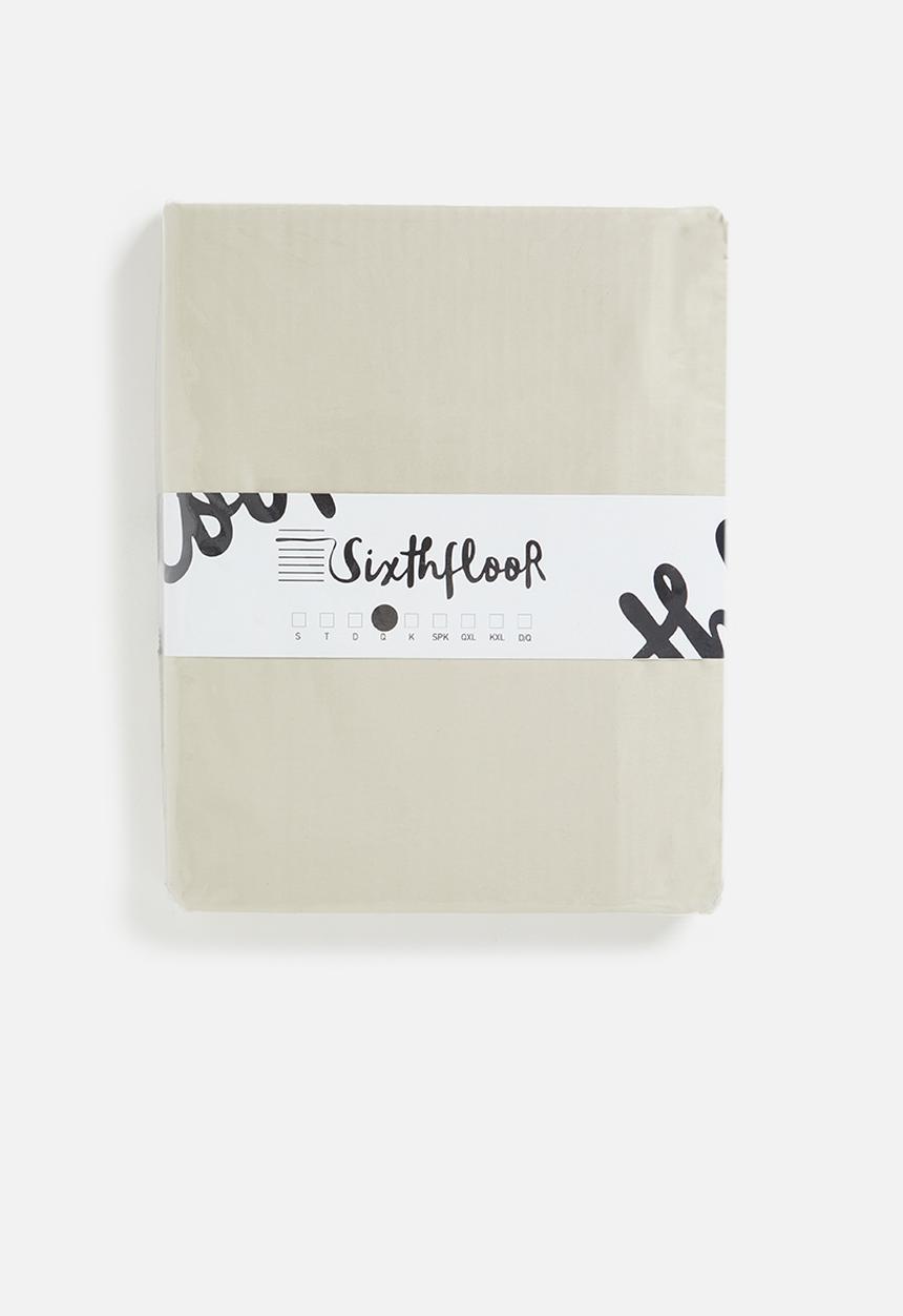 Sixth Floor - T400 Egyptian cotton fitted sheet - stone 