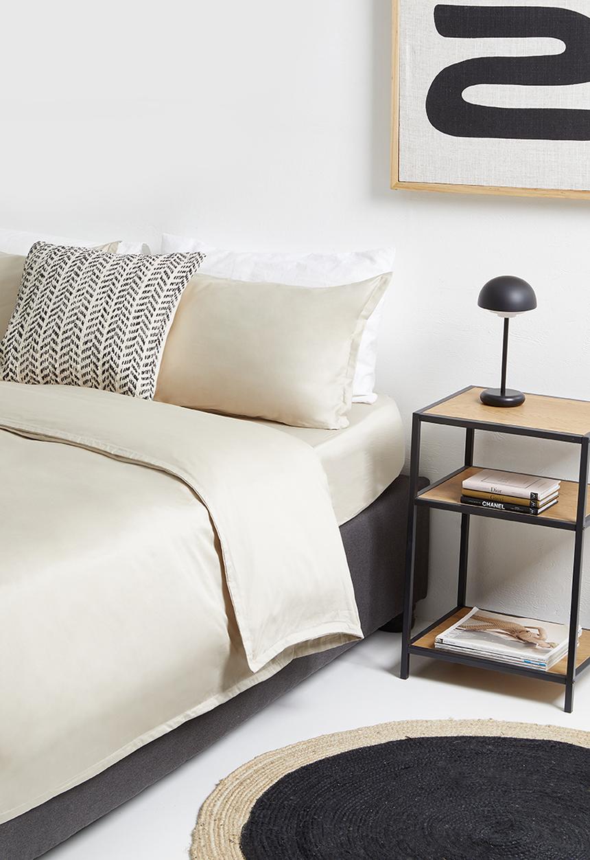 Sixth Floor - T400 Eygyptian Cotton Oxford Duvet Cover Set - Stone