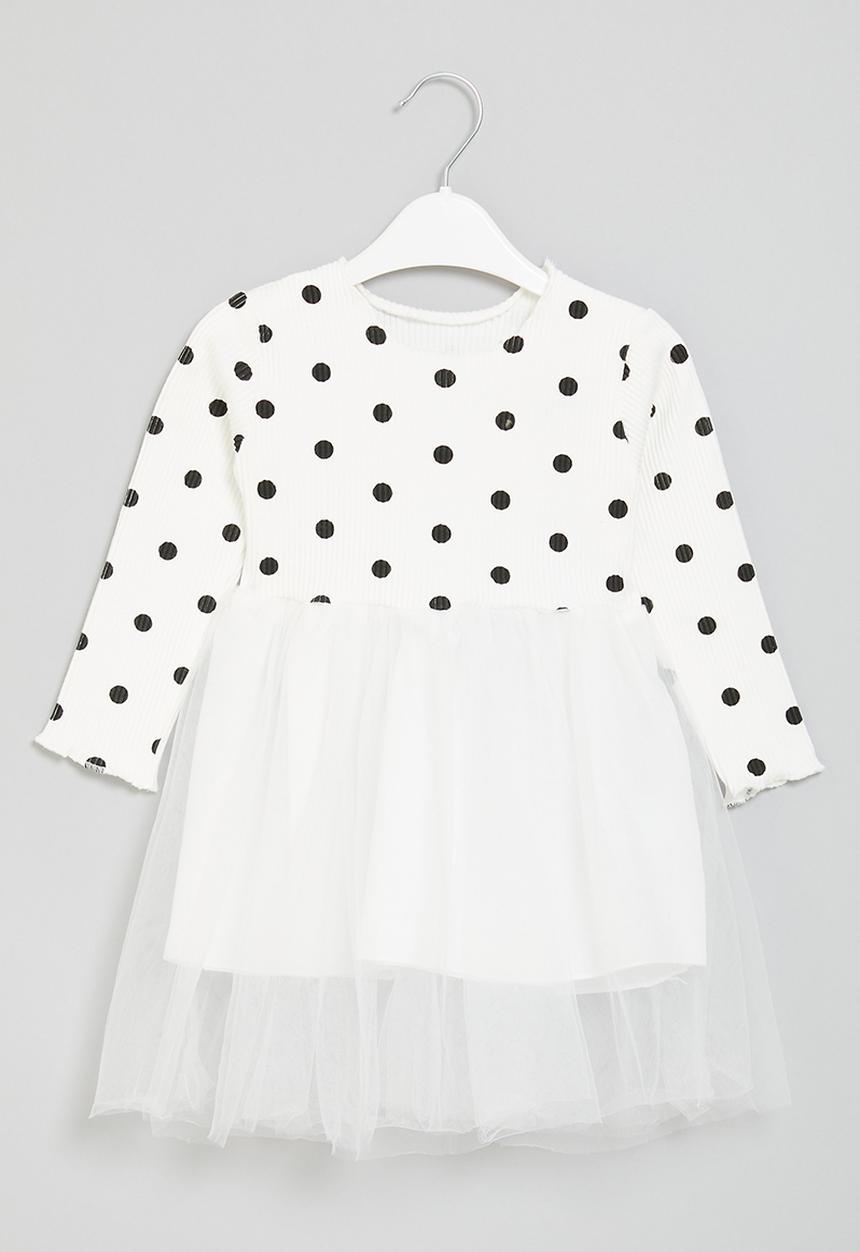 Pop Candy - Polka dot occasion dress - white & black 