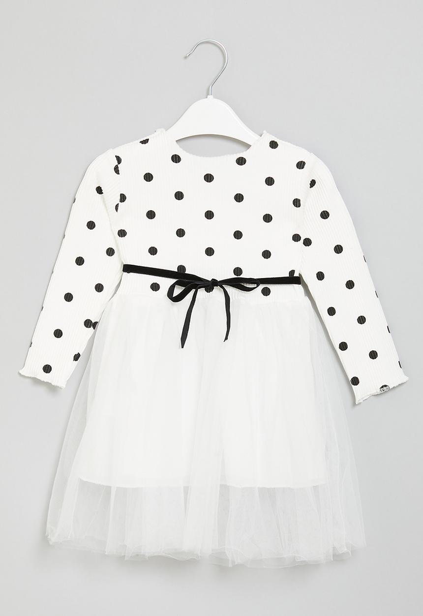 Pop Candy - Polka dot occasion dress - white & black 