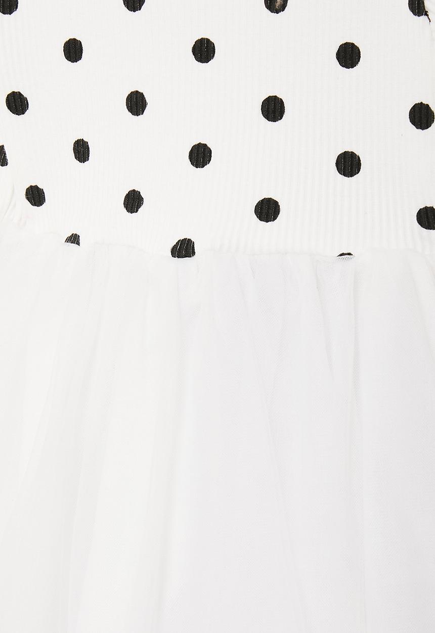 Pop Candy - Polka dot occasion dress - white & black 