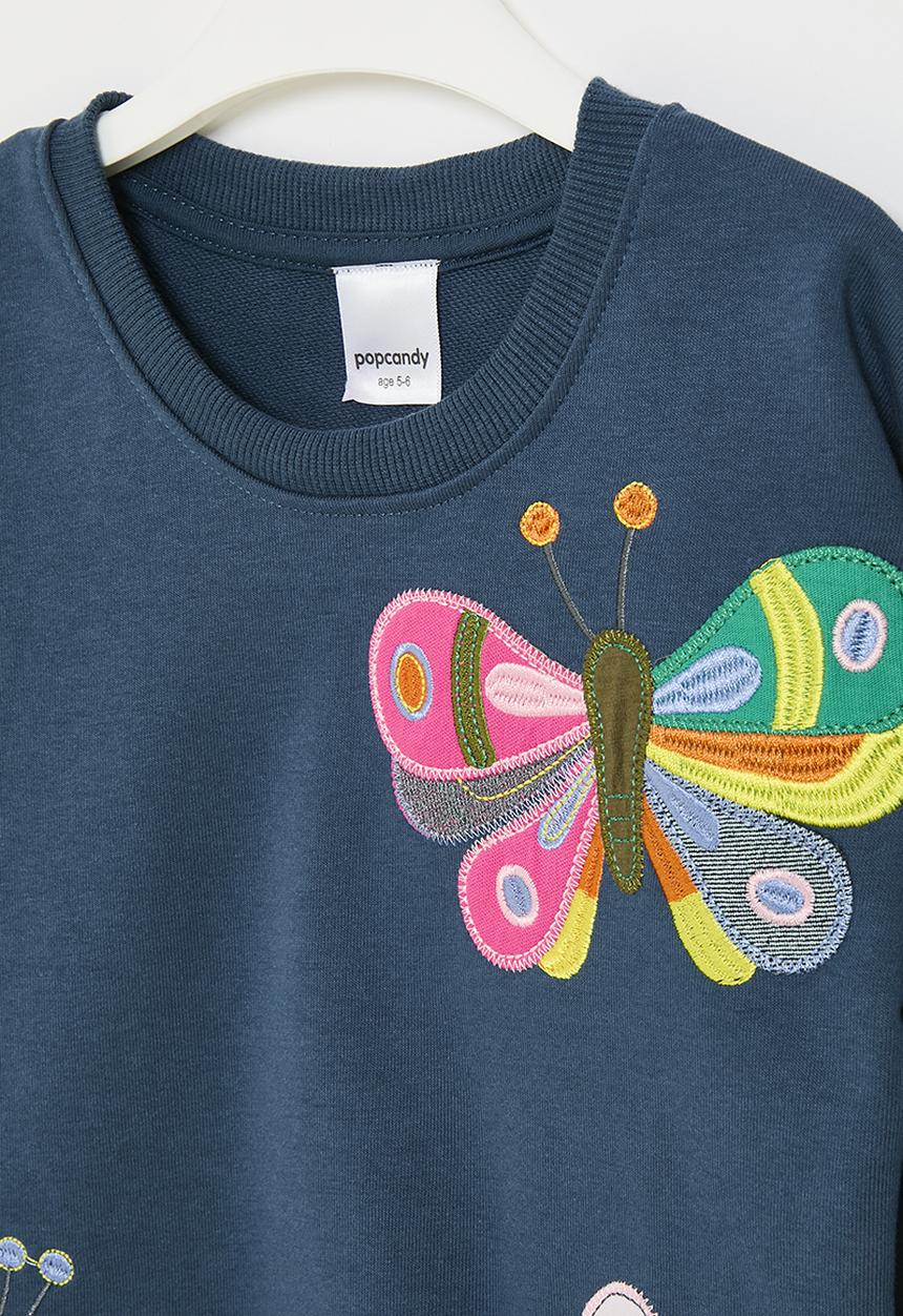 Pop Candy - Butterfly print sweat top - navy blue
