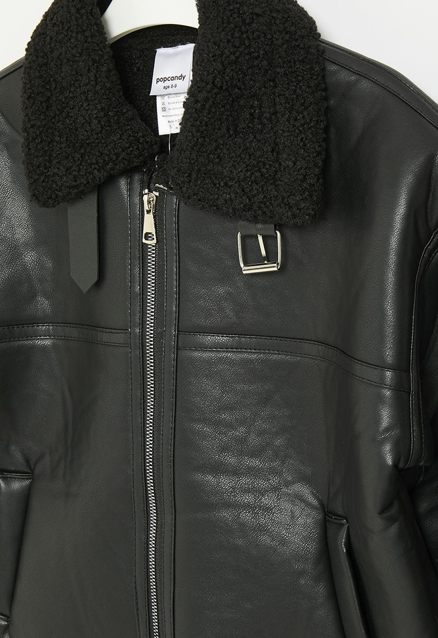 Pop Candy - Faux shearling jacket - black