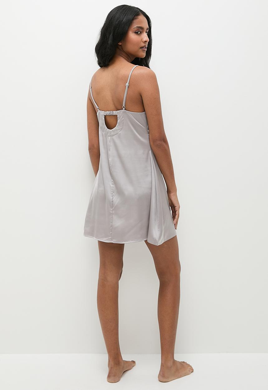 Superbalist - Lace inset slip - silver grey