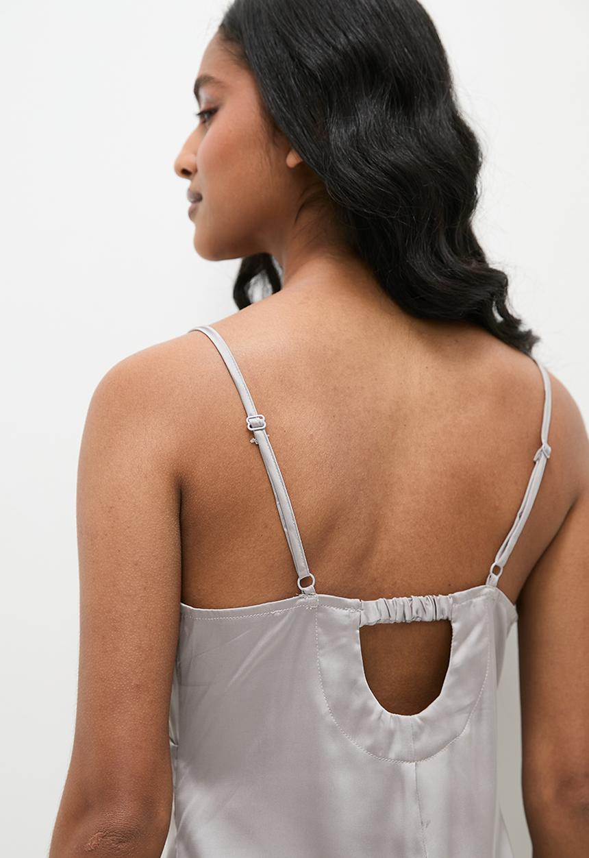 Superbalist - Lace inset slip - silver grey