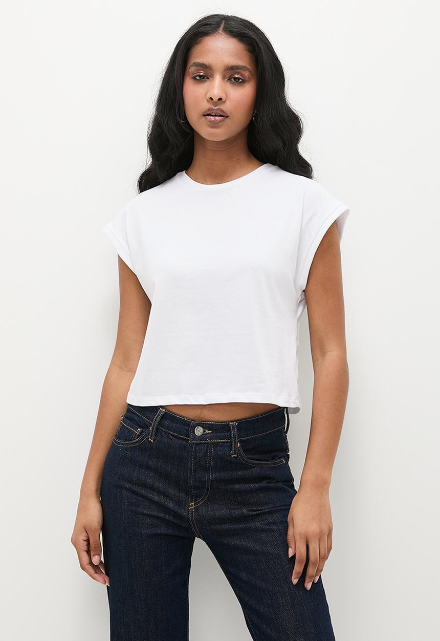 Superbalist - Grown on sleeve top - white