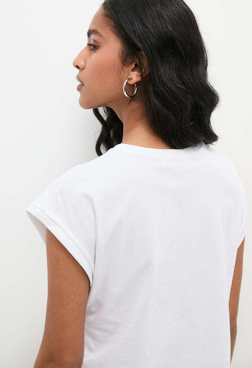 Superbalist - Grown on sleeve top - white