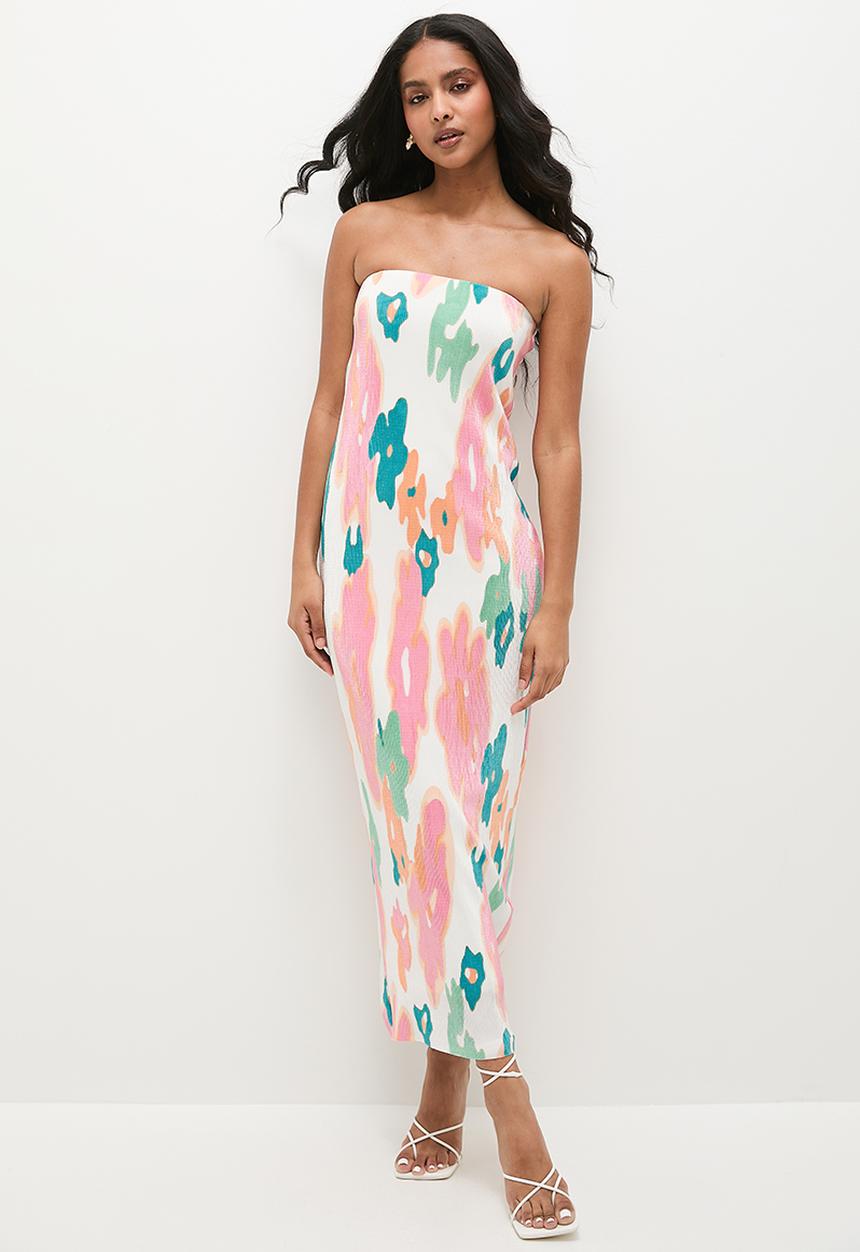 Superbalist - Plisse bandeau dress - floral