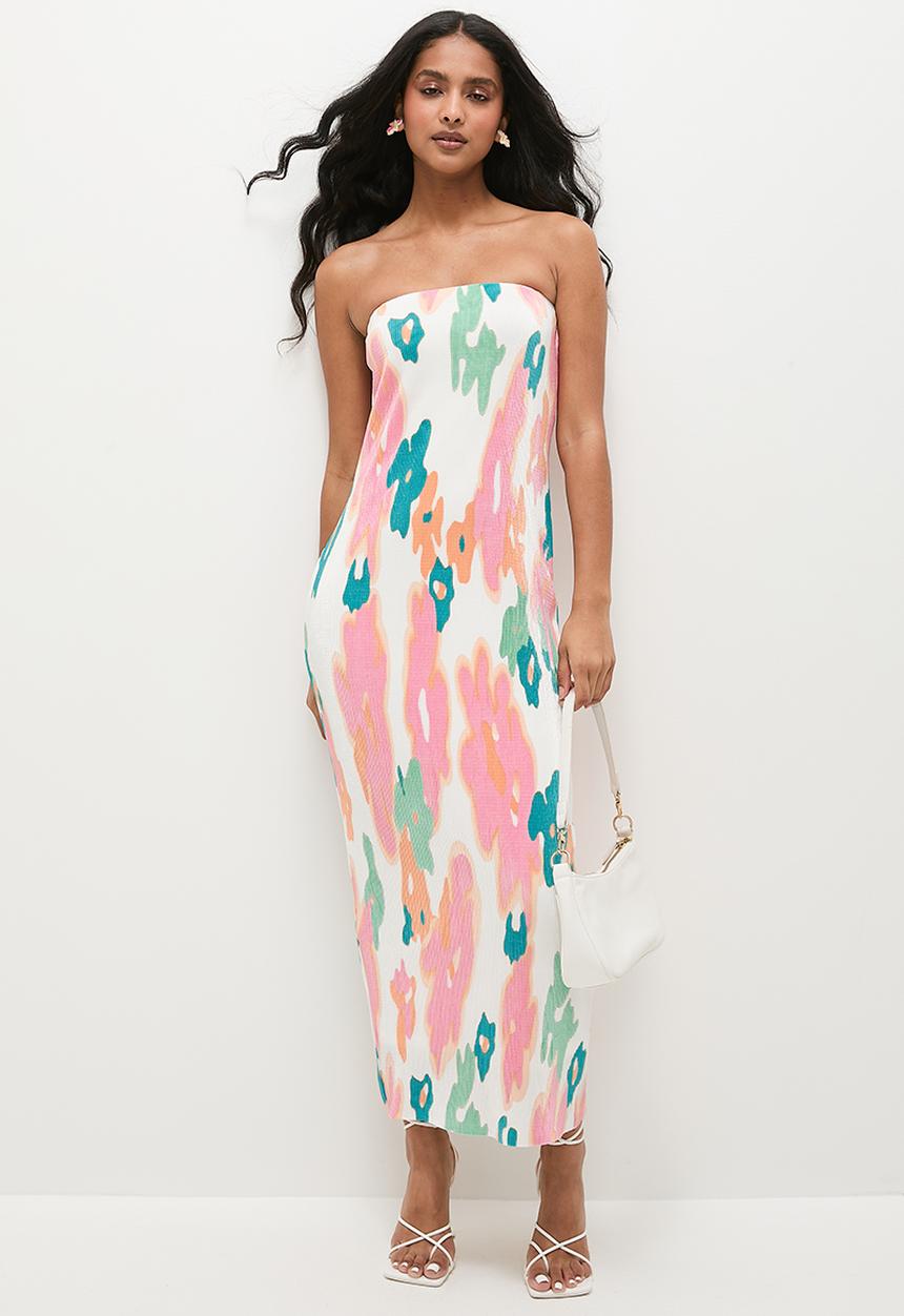 Superbalist - Plisse bandeau dress - floral