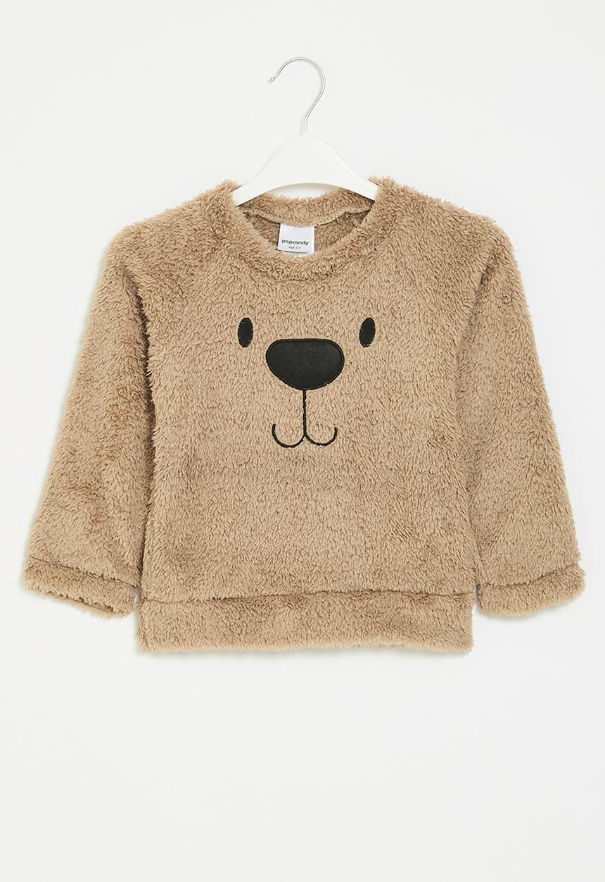 Pop Candy - Teddy fleece top - brown