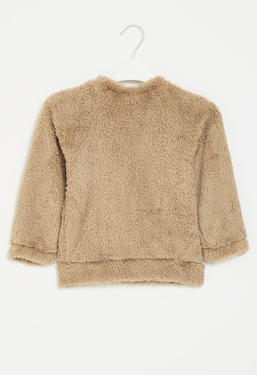 Pop Candy - Teddy fleece top - brown