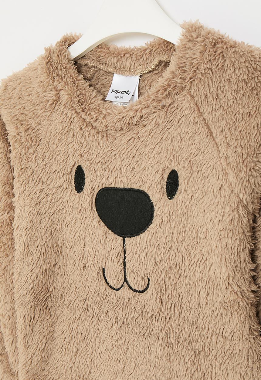 Pop Candy - Teddy fleece top - brown