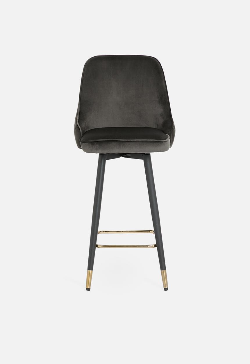 Sixth Floor - Dakari counter stool - charcoal velvet