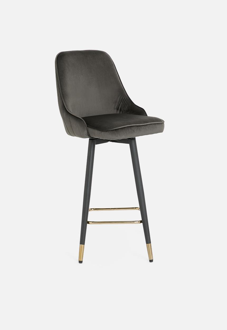 Sixth Floor - Dakari counter stool - charcoal velvet