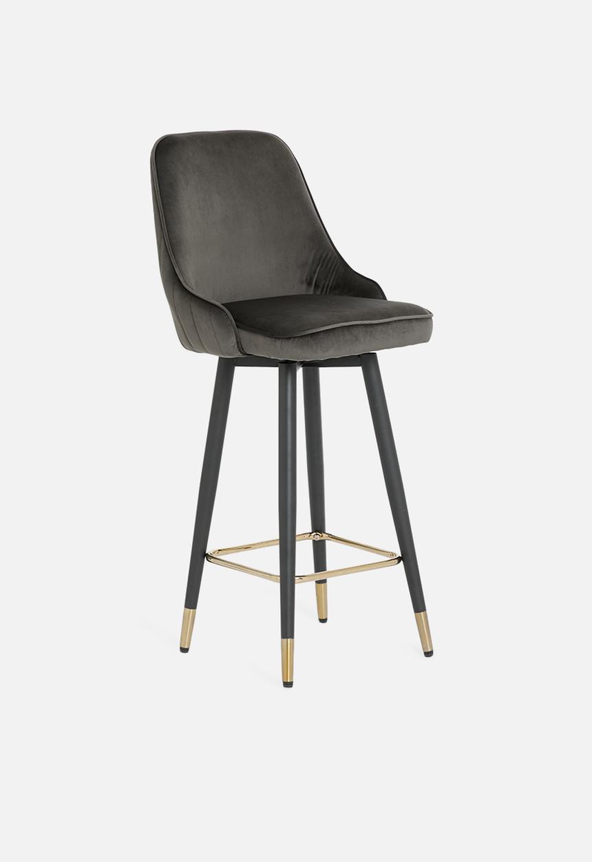 Sixth Floor - Dakari counter stool - charcoal velvet