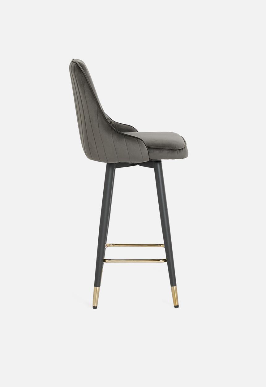 Sixth Floor - Dakari counter stool - charcoal velvet