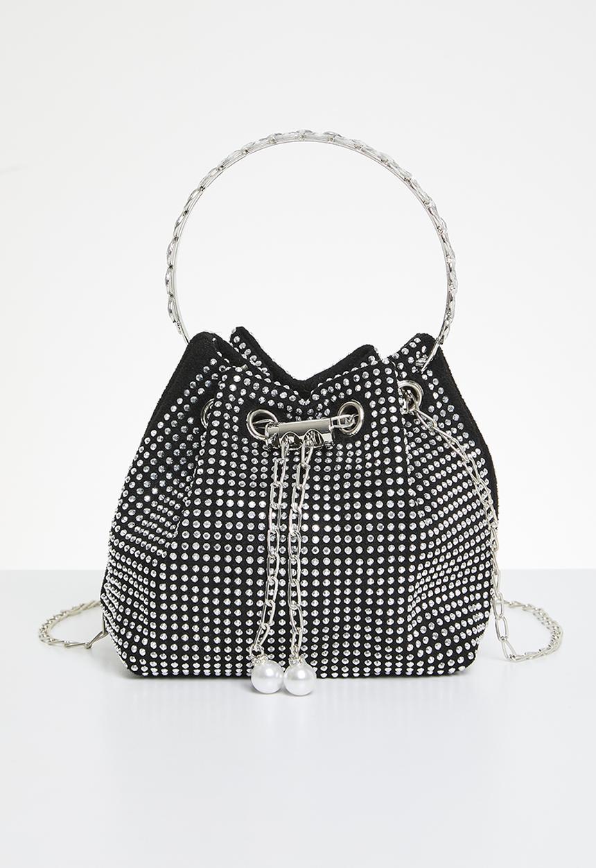 MILLA - Embellished bucket bag - black & silver