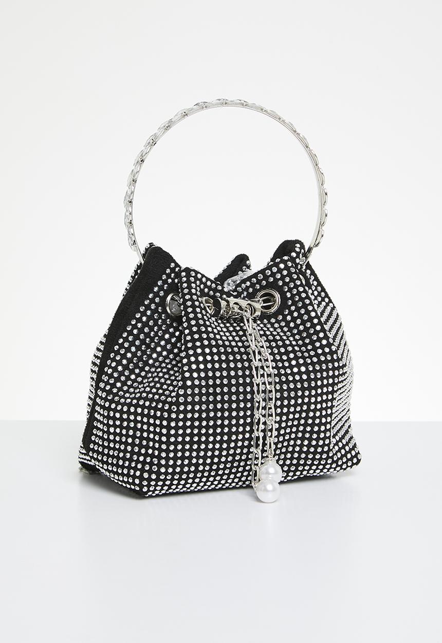MILLA - Embellished bucket bag - black & silver