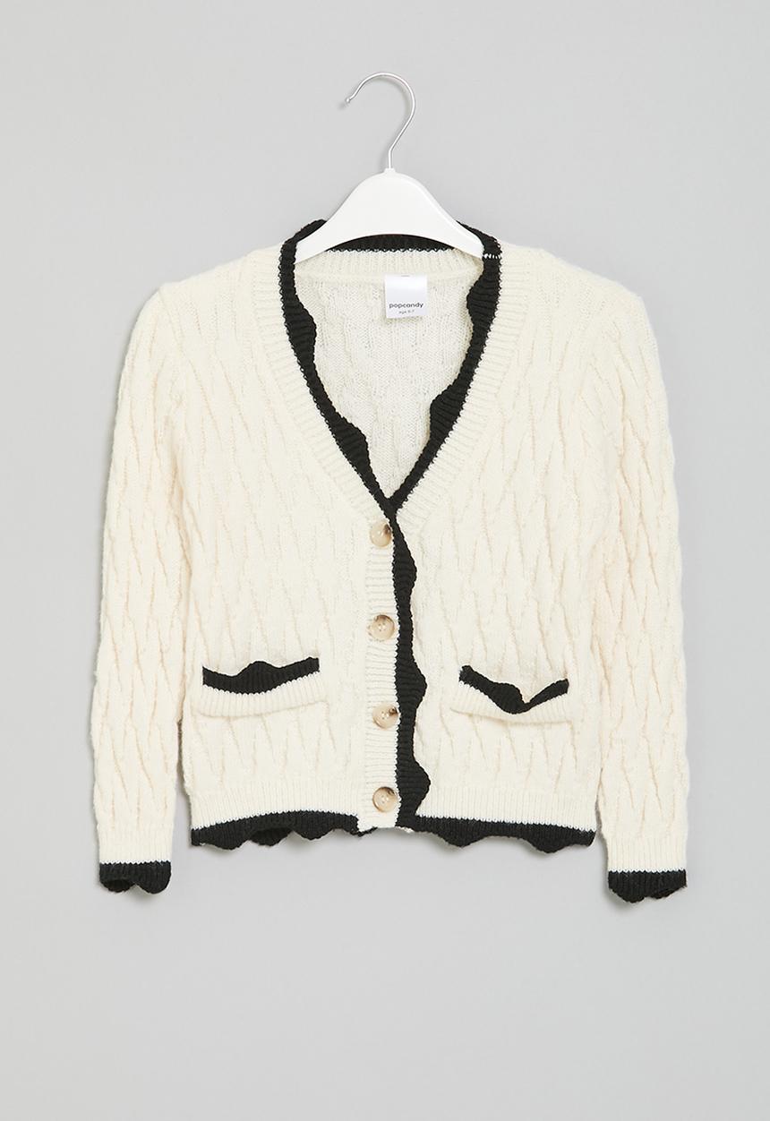 Pop Candy - Cardigan with pockets - white